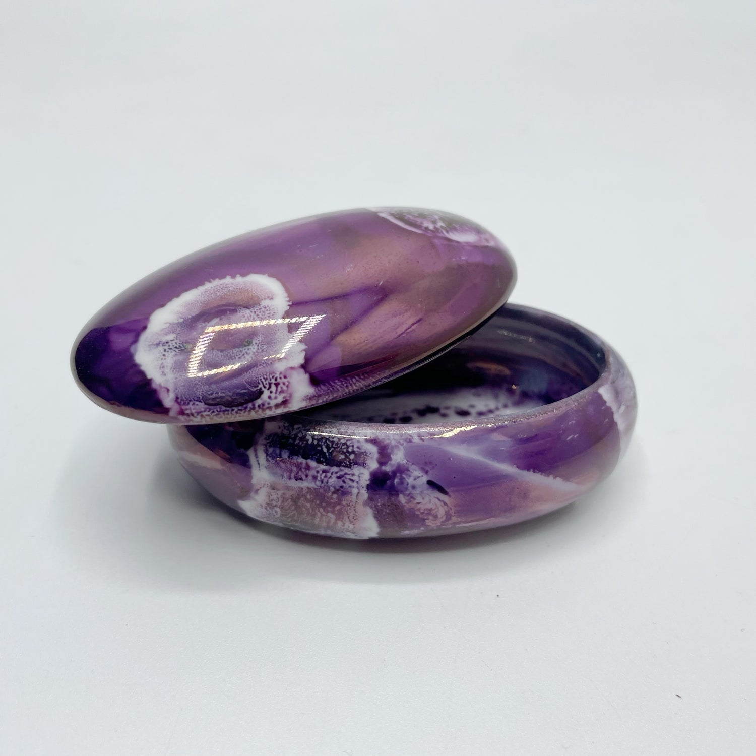 Portagioie Mignon, porcellana dipinta a mano - Viola