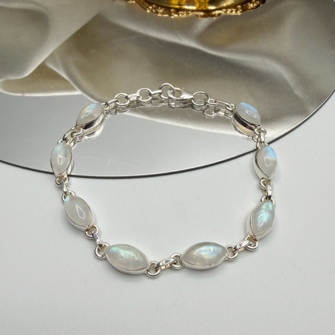 Bracciale Labradorite Bianca e Argento 925