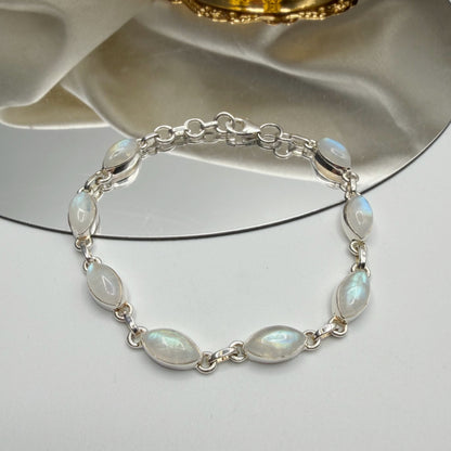 Bracciale Labradorite Bianca e Argento 925