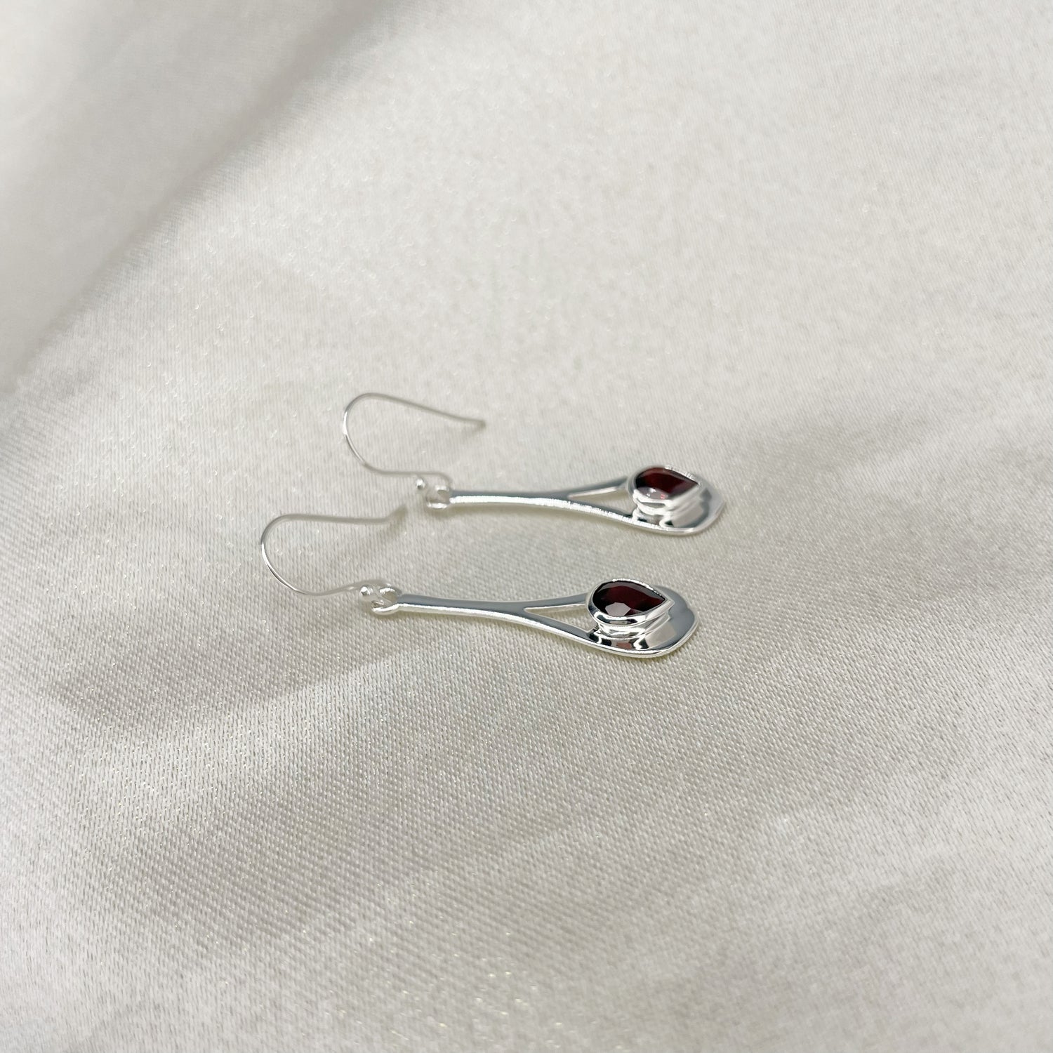 Orecchini pendenti Granato - Argento 925