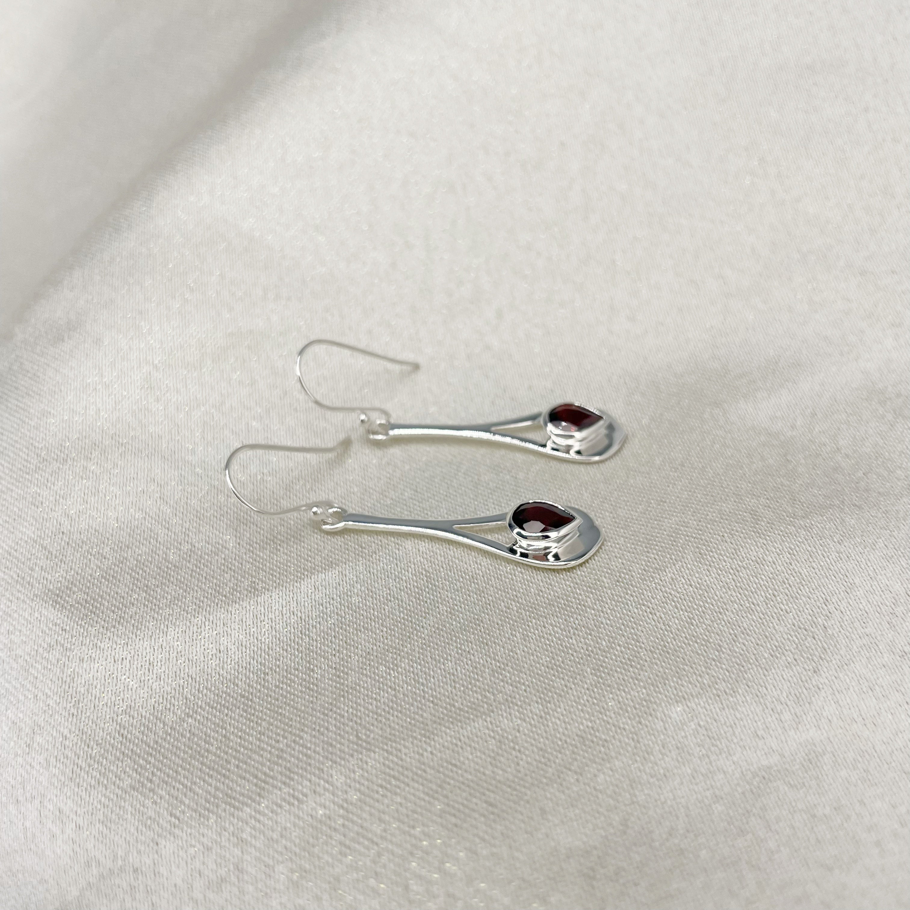 Orecchini pendenti Granato - Argento 925