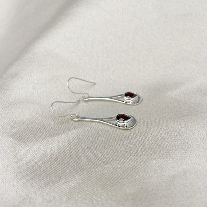 Orecchini pendenti Granato - Argento 925