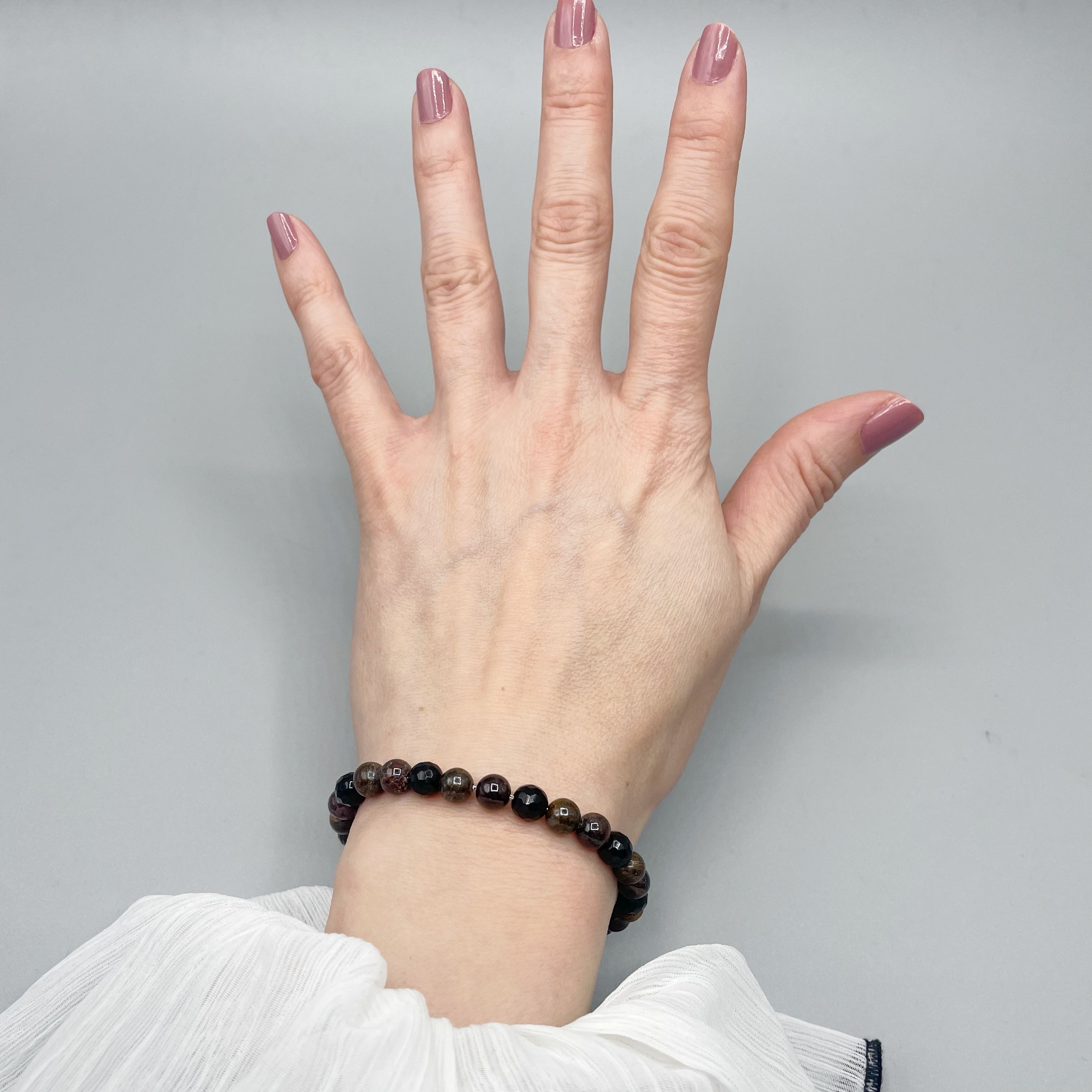 Bracciale Infinite Possibilità - Bronzite, Granato e Ossidiana