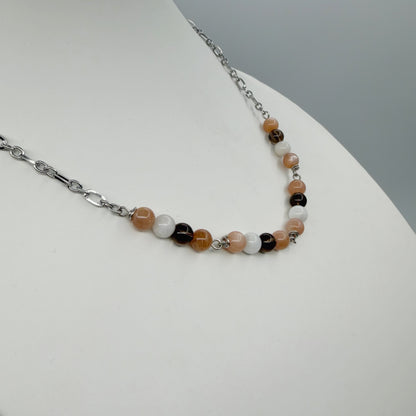 Girocollo Happiness - Pietra di Luna, Quarzo Fumè, Labradorite