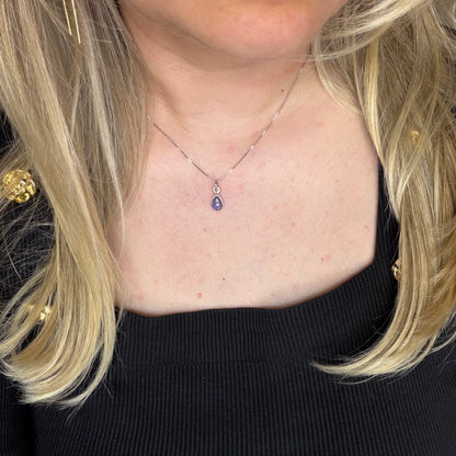 Ciondolo Punto Luce Tanzanite Argento 925 - A goccia