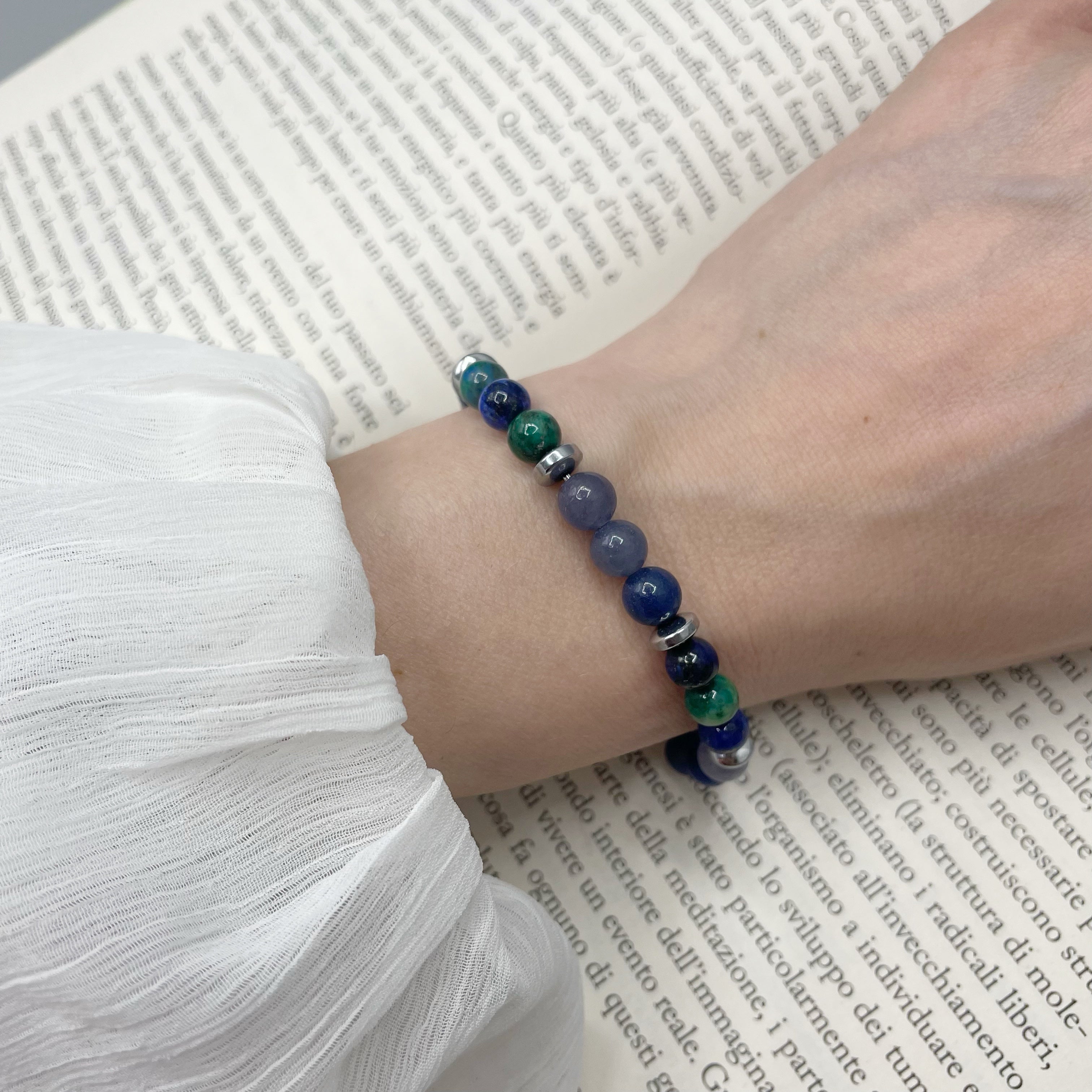 Bracciale Carpe Diem - Dumortierite, Crisocolla, Ematite - LIMITED EDITION