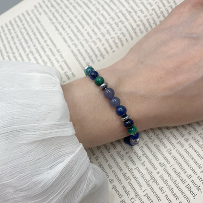 Bracciale Carpe Diem - Dumortierite, Crisocolla, Ematite - LIMITED EDITION