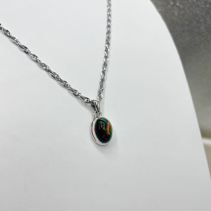 Ciondolo Opale Nero Chalama Ovale - Argento 925