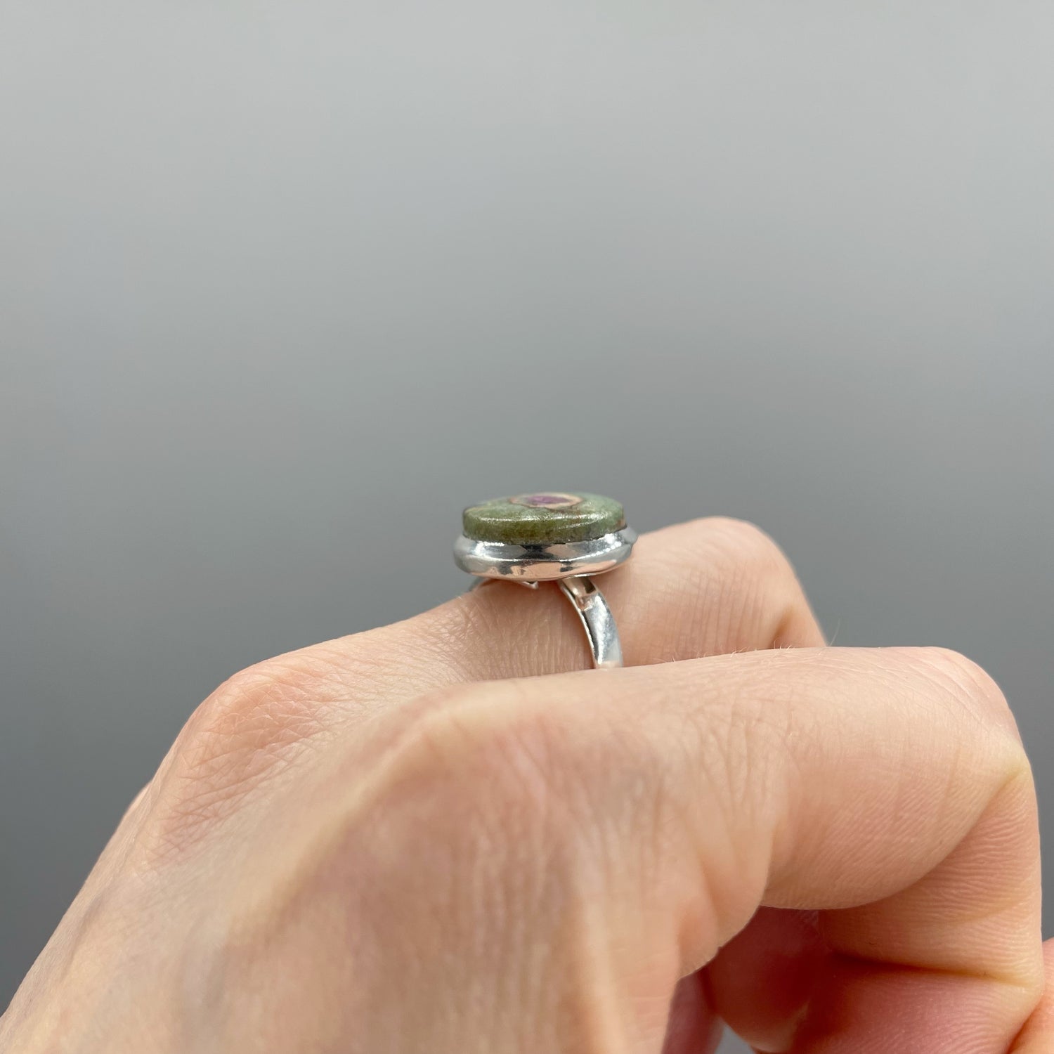 Anello Rubino in Fucsite - Argento 925