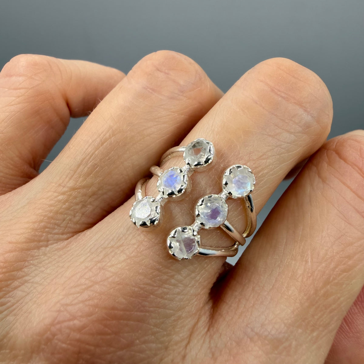 Anello Lucky - Labradorite Bianca e Argento 925