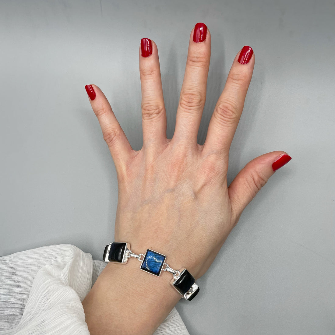 Bracciale Labradorite e Argento 925 - quadrato