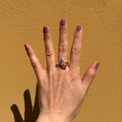 Anello Topazio e Opale Australiano - Argento 925