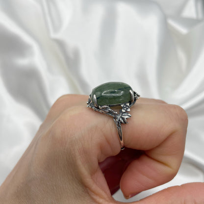 Anello Cianite Verde e Argento 925