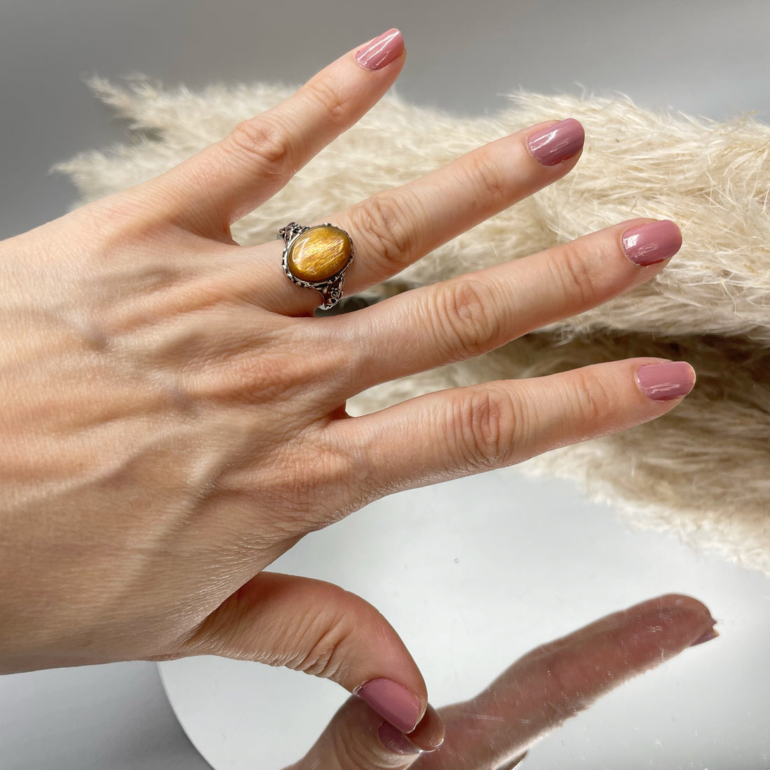 Anello Pietra del Sole e Argento 925