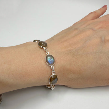 Bracciale Labradorite e Argento 925 - Ovale