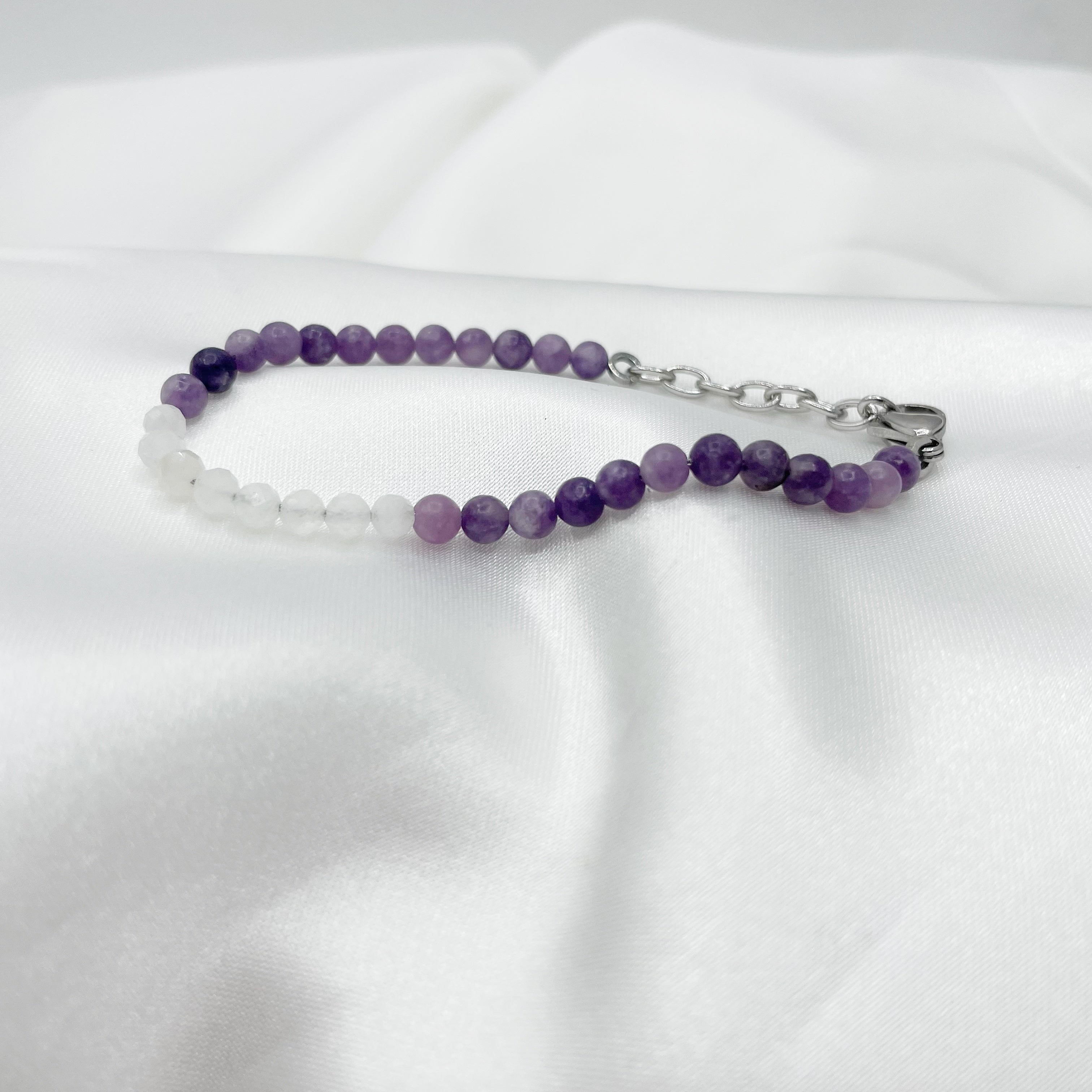 Bracciale Celebrity - Lepidolite e Labradorite Bianca