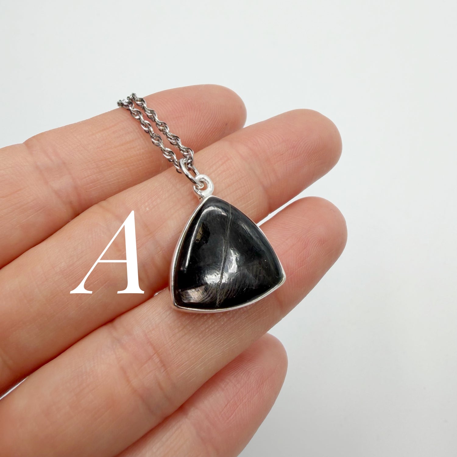 Ciondolo Iperstene Argento 925 - Triangolo piccolo