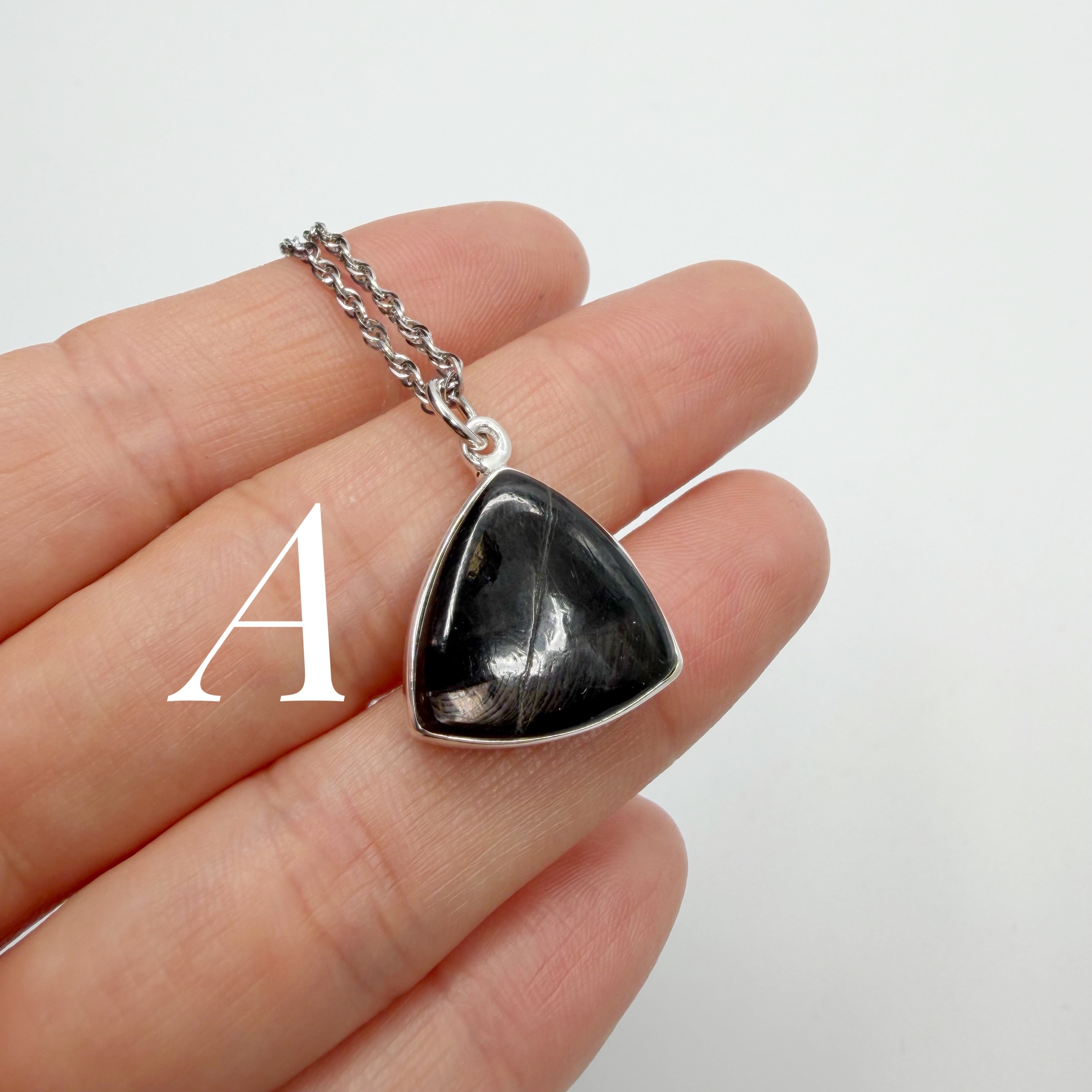 Ciondolo Iperstene Argento 925 - Triangolo piccolo