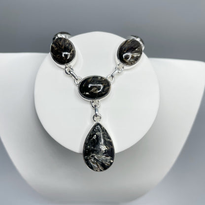 Collana Serafinite Nera Argento 925