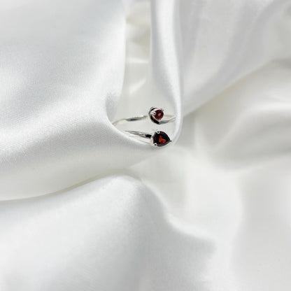 Anello Intreccio Granato e Argento 925