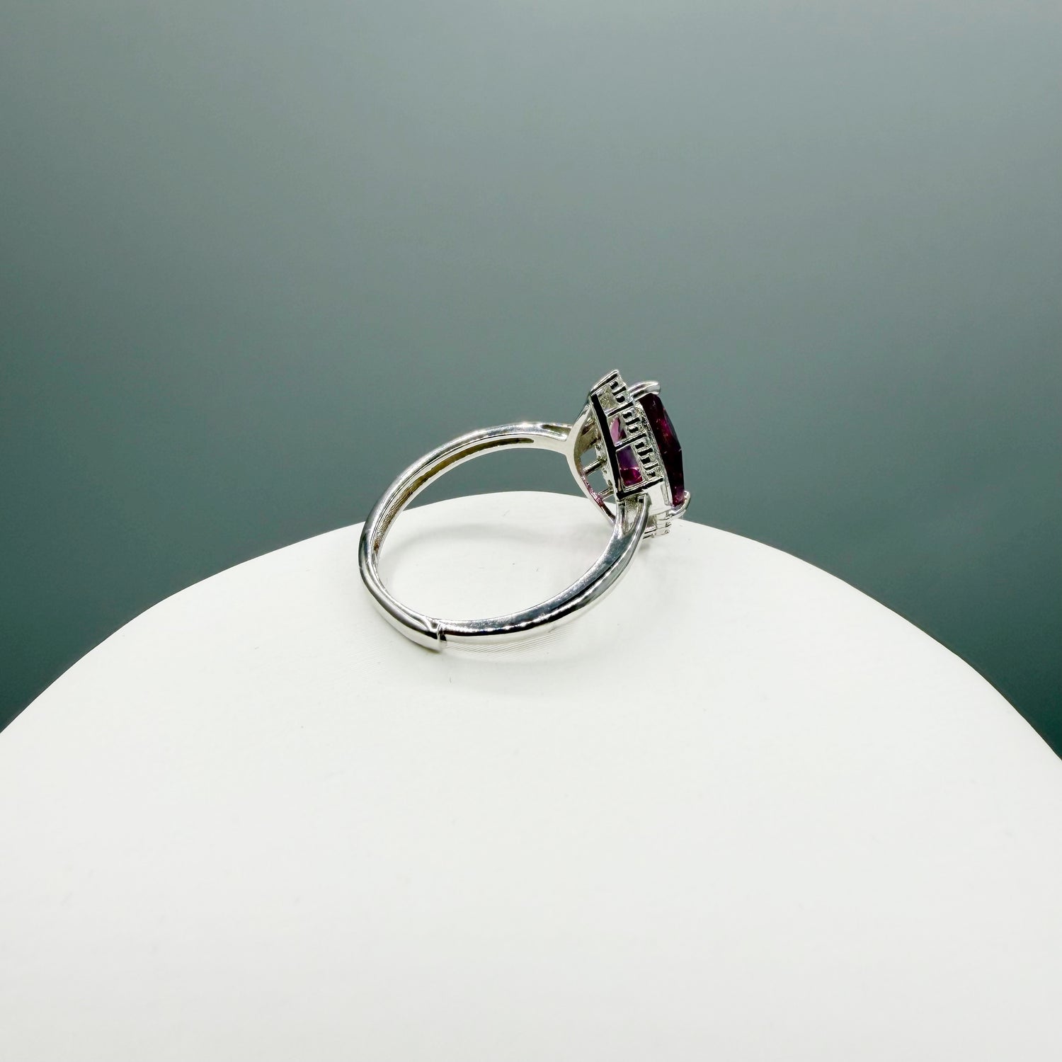 Anello Fluorite Rosa - Argento 925 - Goccia