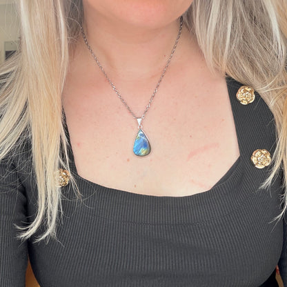 Ciondolo Labradorite Argento 925 - A Goccia