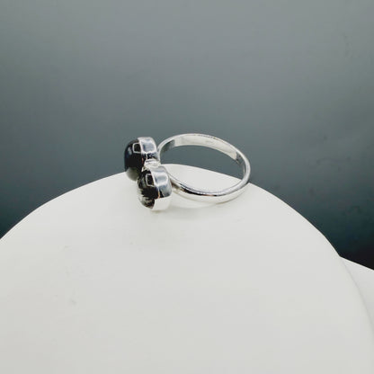 Anello Labradorite e Quarzo Tormalinato - Argento 925