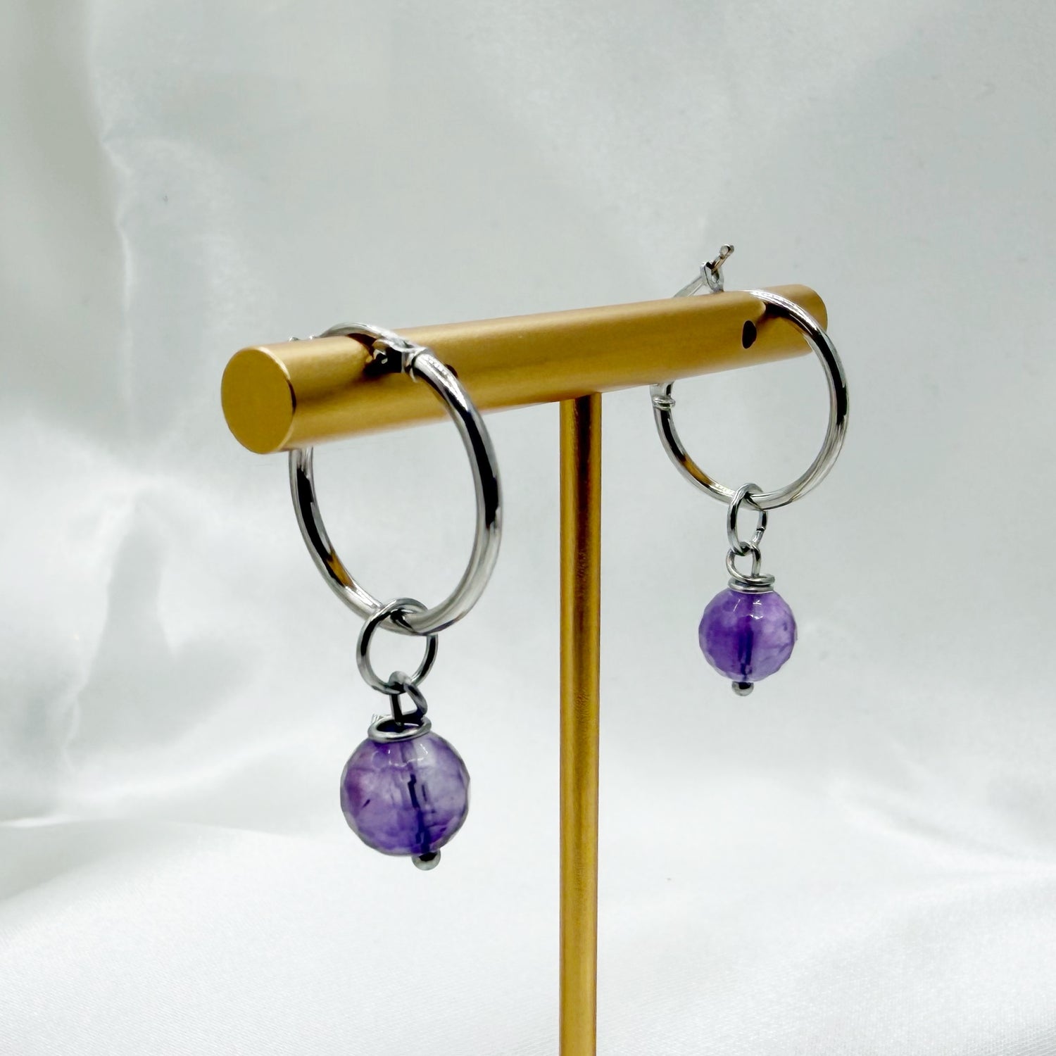 Orecchini Cerchio Ametista