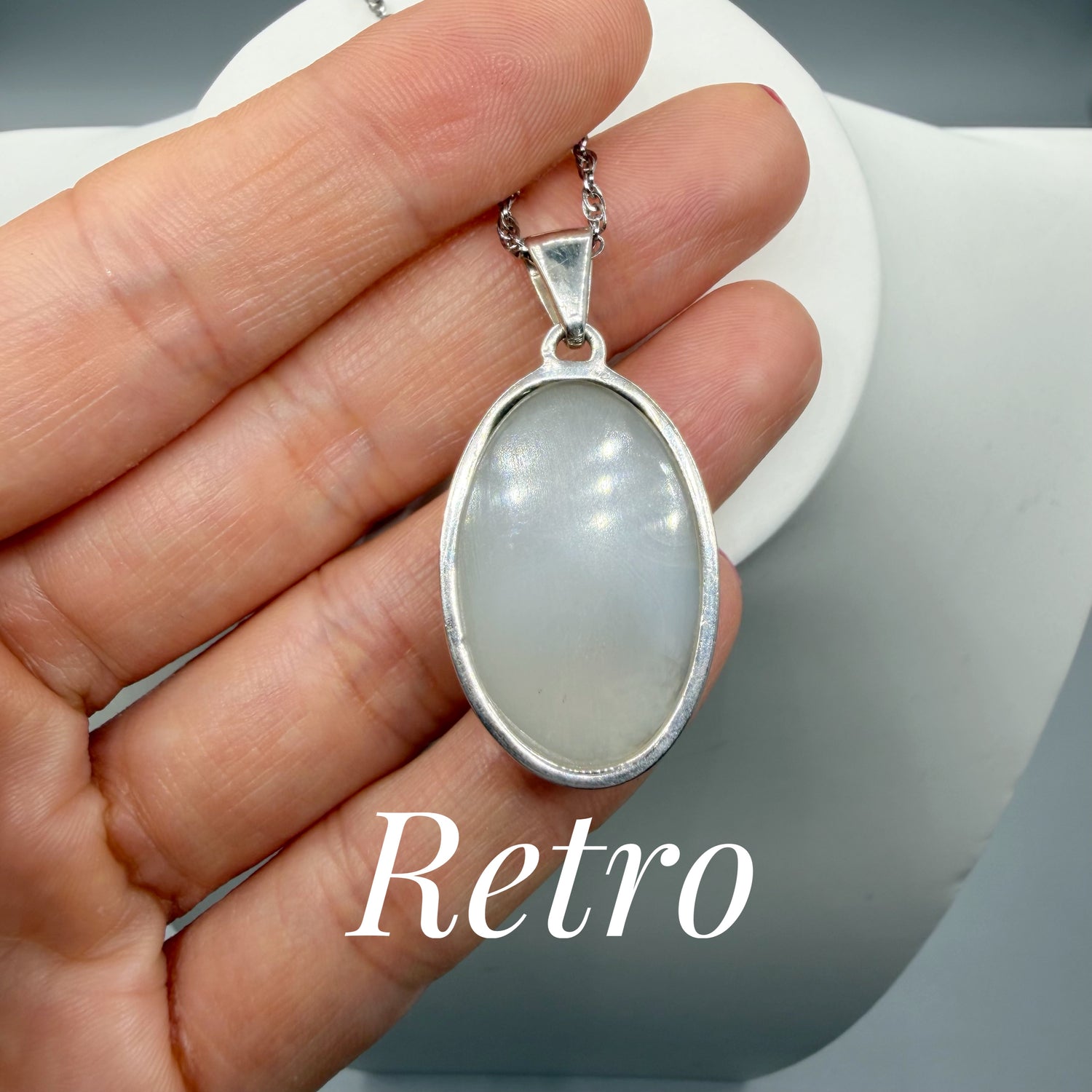 Ciondolo Drusa di Agata con Pirite Aura - Argento 925 - Ovale