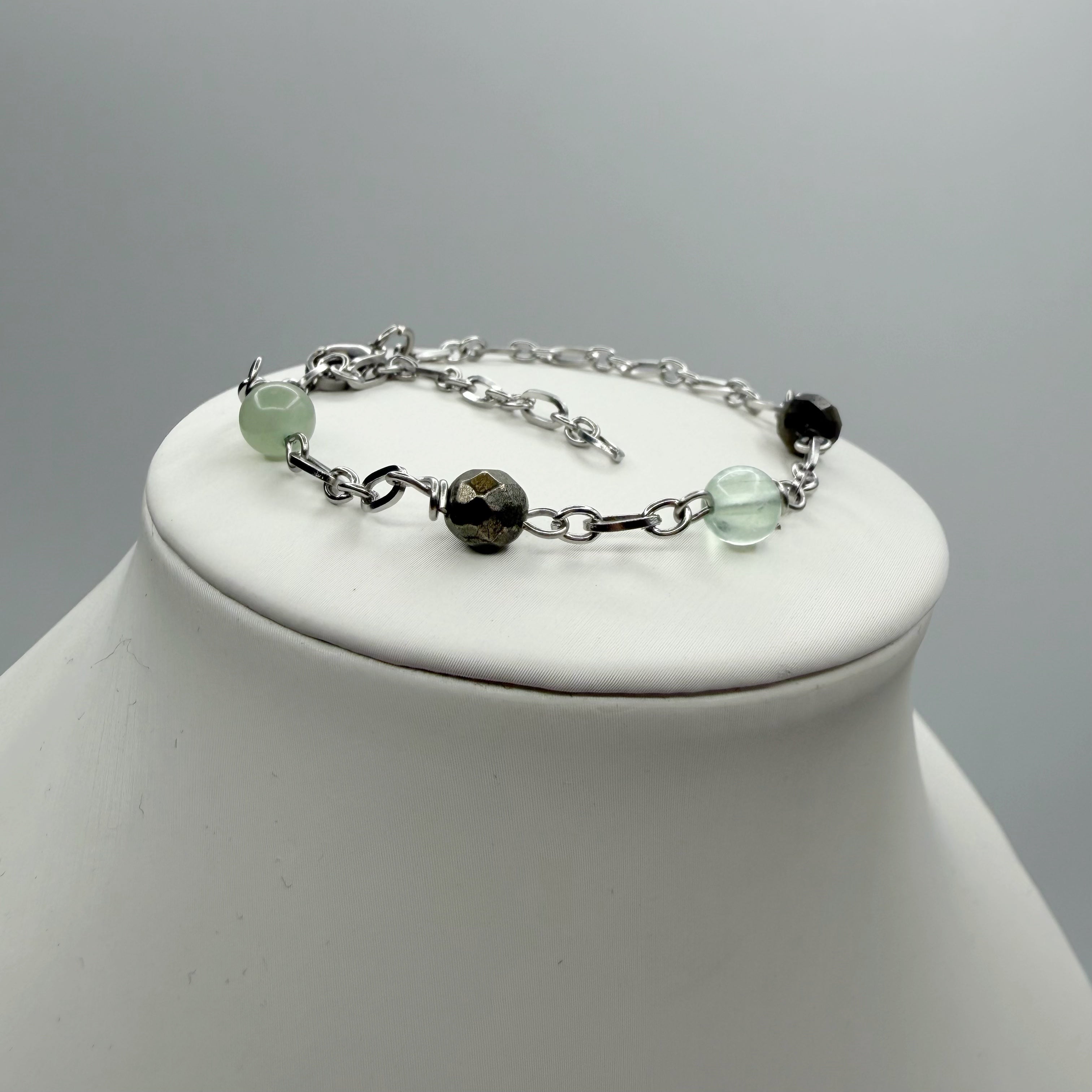 Bracciale Fortuna Magica - pirite, ossidiana, fluorite, avventurina - LIMITED EDITION