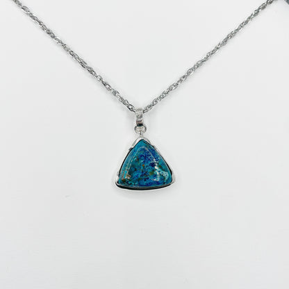 Ciondolo Crisocolla Triangolo - Argento 925