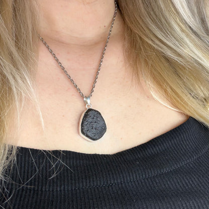 Ciondolo Tektite e Argento 925