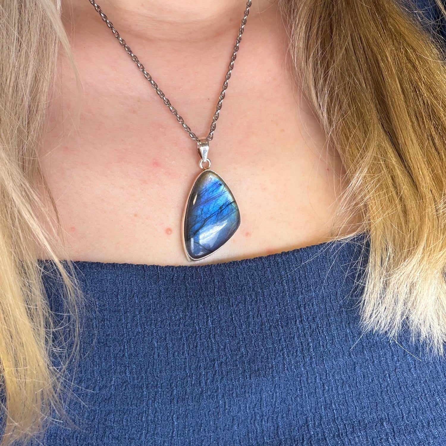 Ciondolo Labradorite Blu - Argento 925