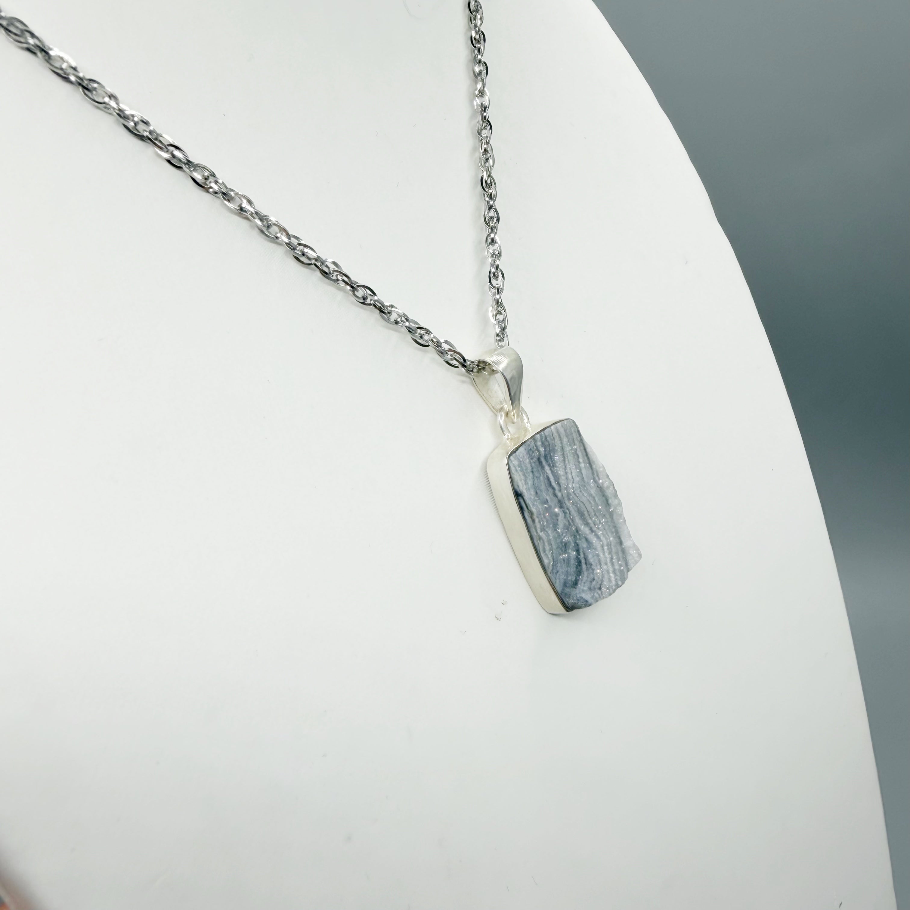 Ciondolo Desert Druzy Argento 925 - Rettangolare