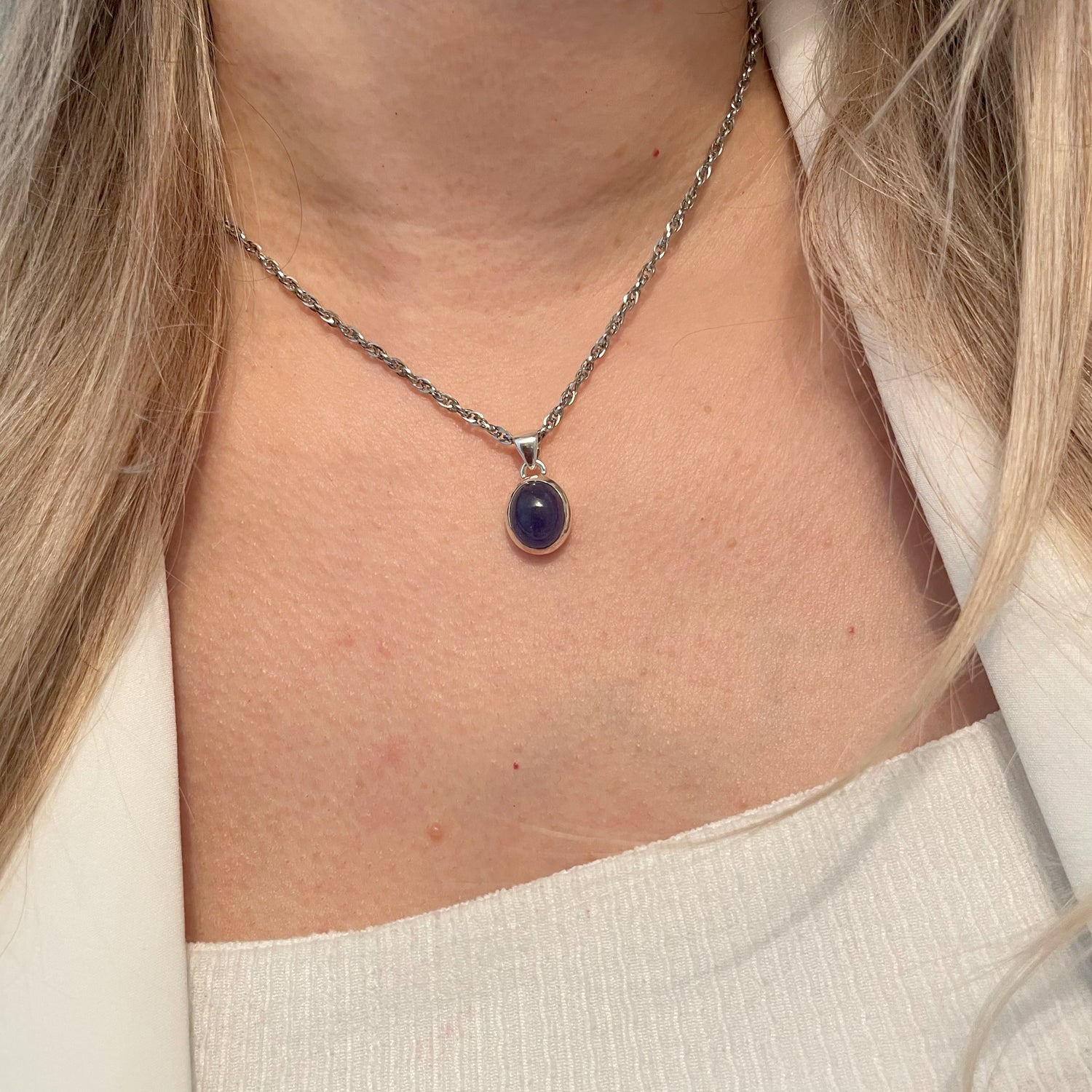 Ciondolo Tanzanite Burattata Liscia - Argento 925
