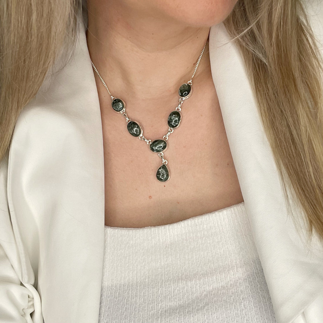 Collana Serafinite Verde Argento 925