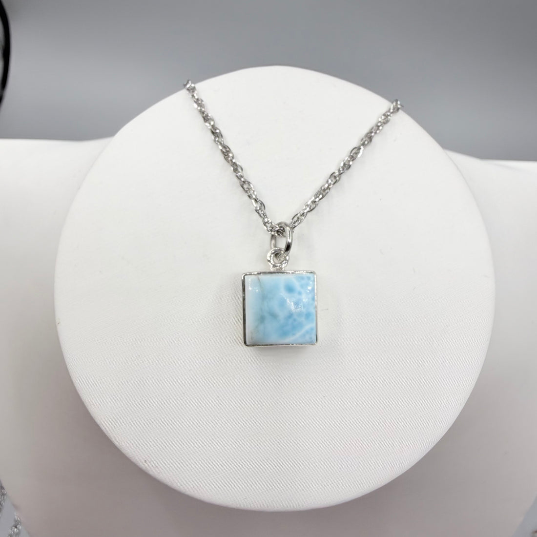 Ciondolo Larimar Argento 925 - Quadrato piccolo