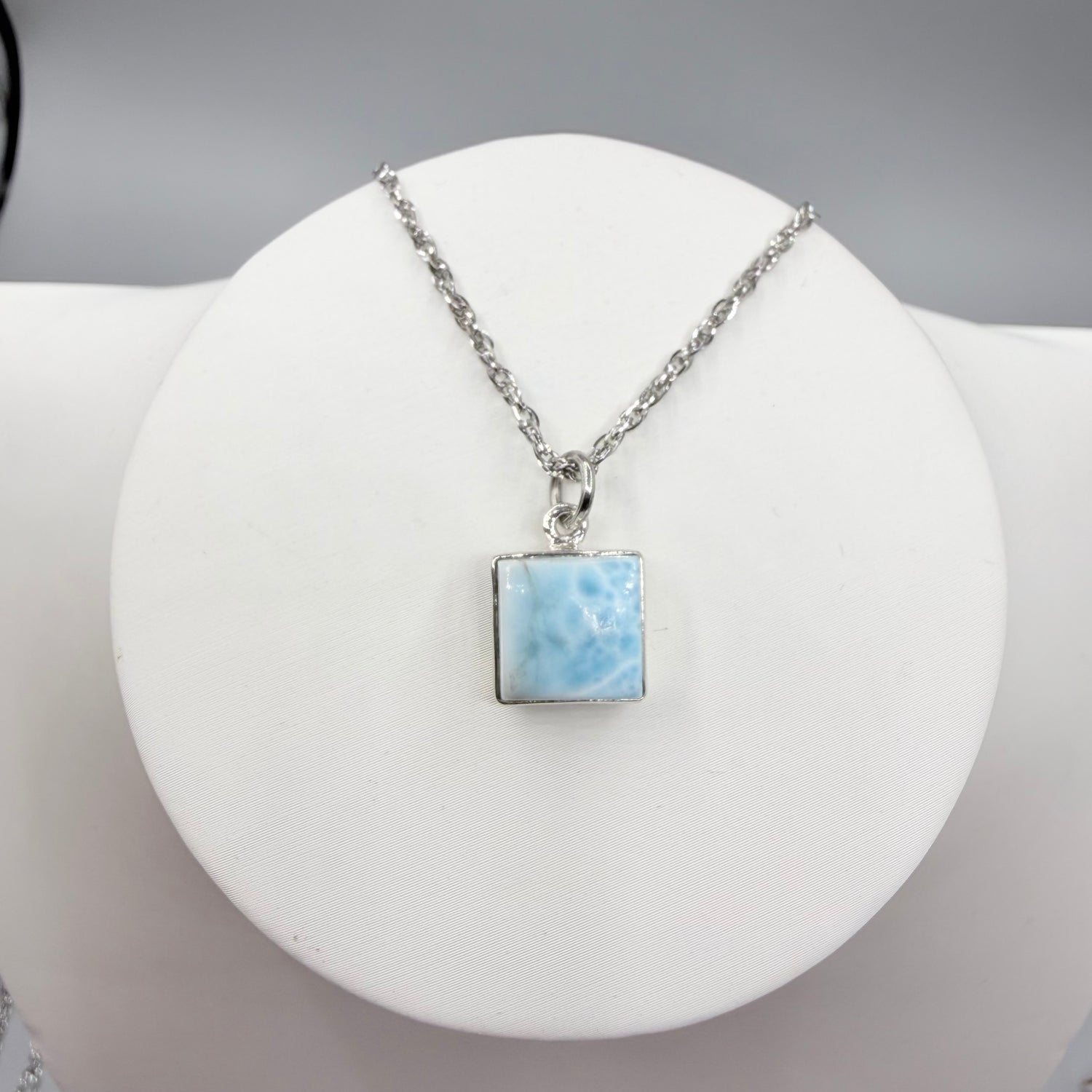 Ciondolo Larimar Argento 925 - Quadrato piccolo