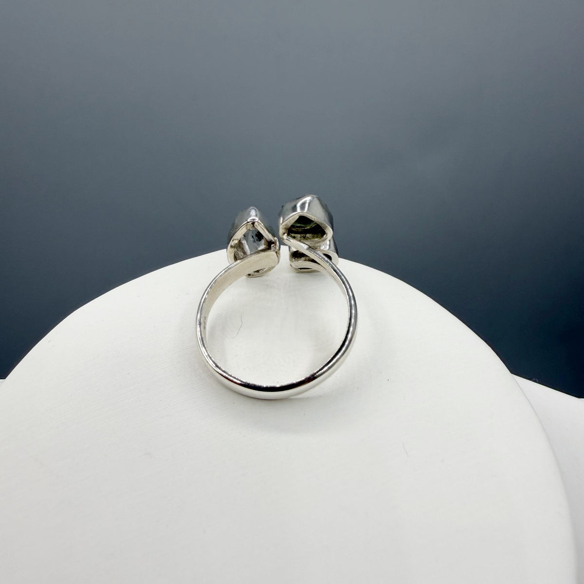 Anello Moldavite, Campo del Cielo e Diamante Herkimer | Argento 925