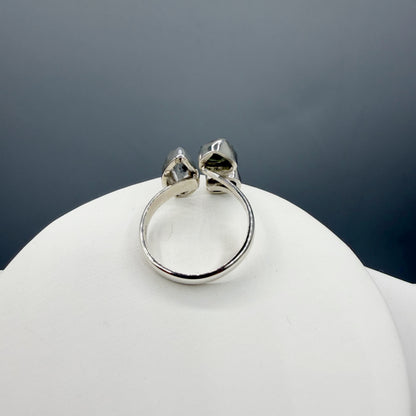 Anello Moldavite, Campo del Cielo e Diamante Herkimer | Argento 925