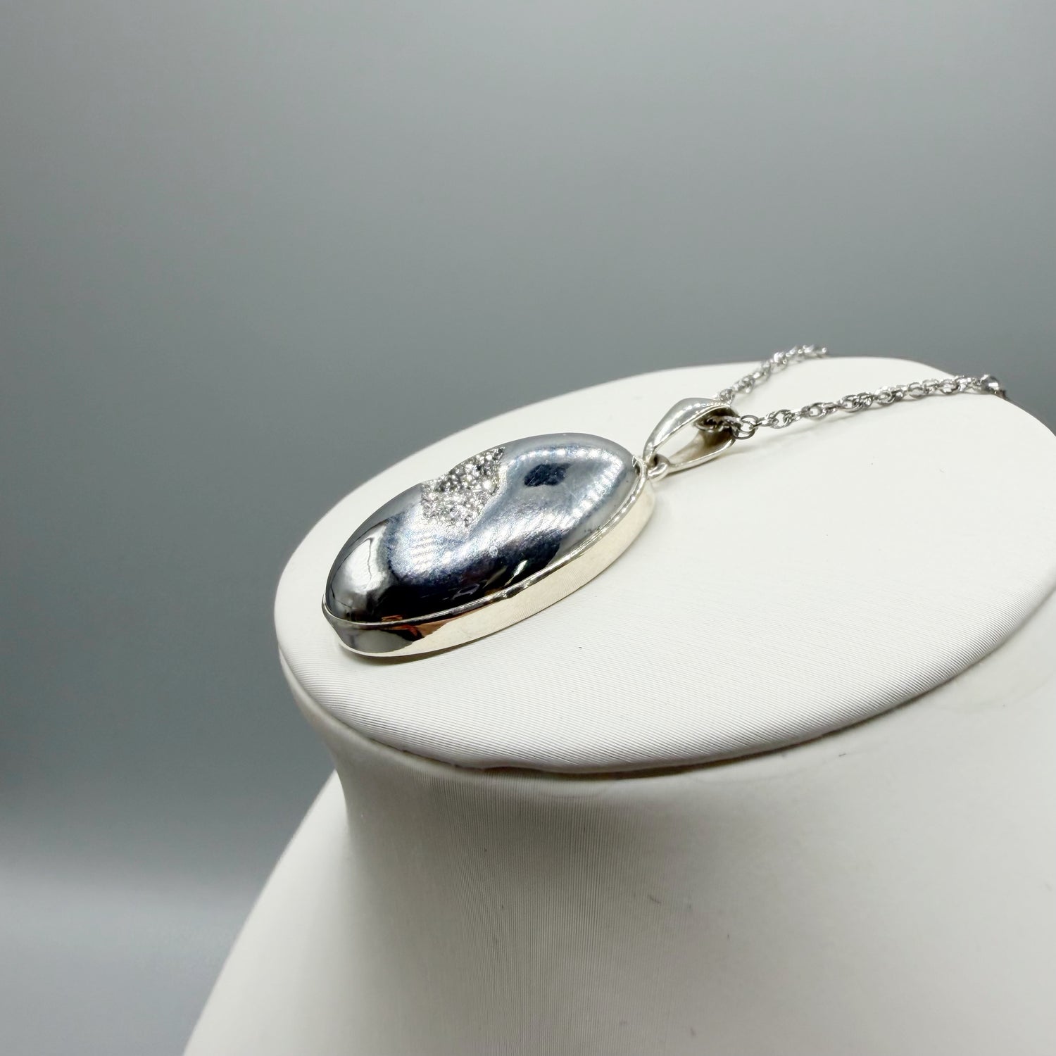 Ciondolo Drusa di Agata con Pirite Aura - Argento 925 - Ovale