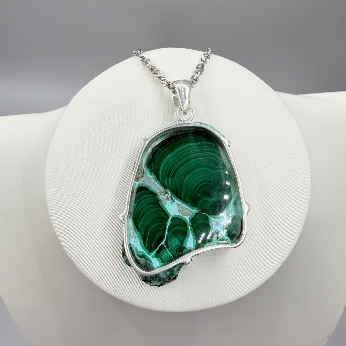 Ciondolo Malachite e Crisocolla Argento 925 - irregolare
