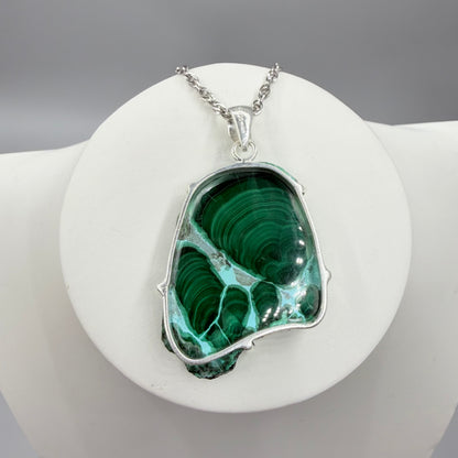 Ciondolo Malachite e Crisocolla Argento 925 - irregolare