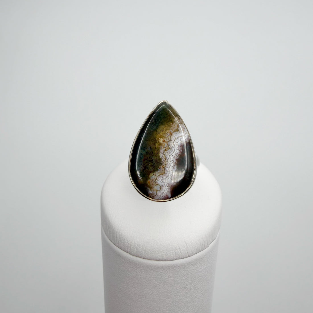Anello Diaspro Oceano Argento 925 - a  Goccia