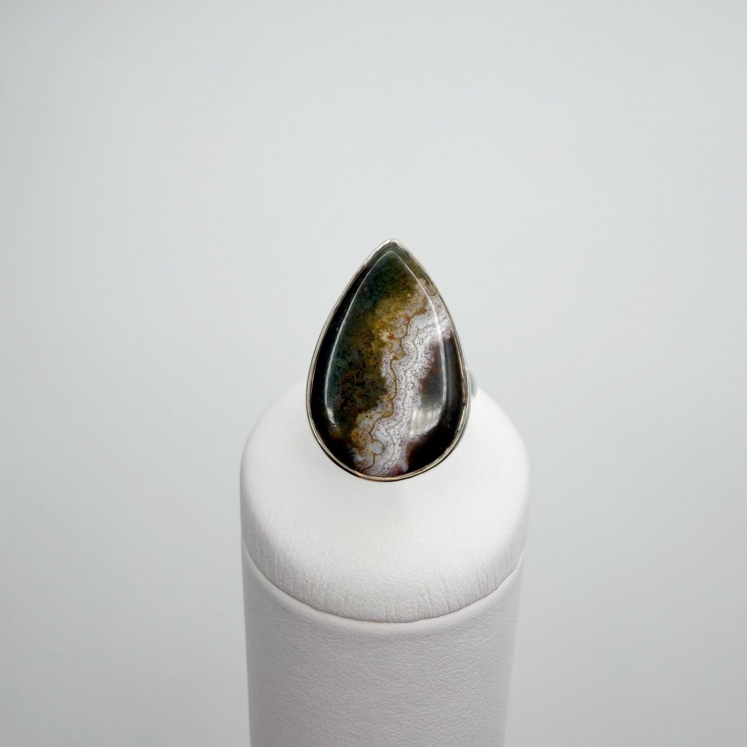 Anello Diaspro Oceano Argento 925 - a  Goccia