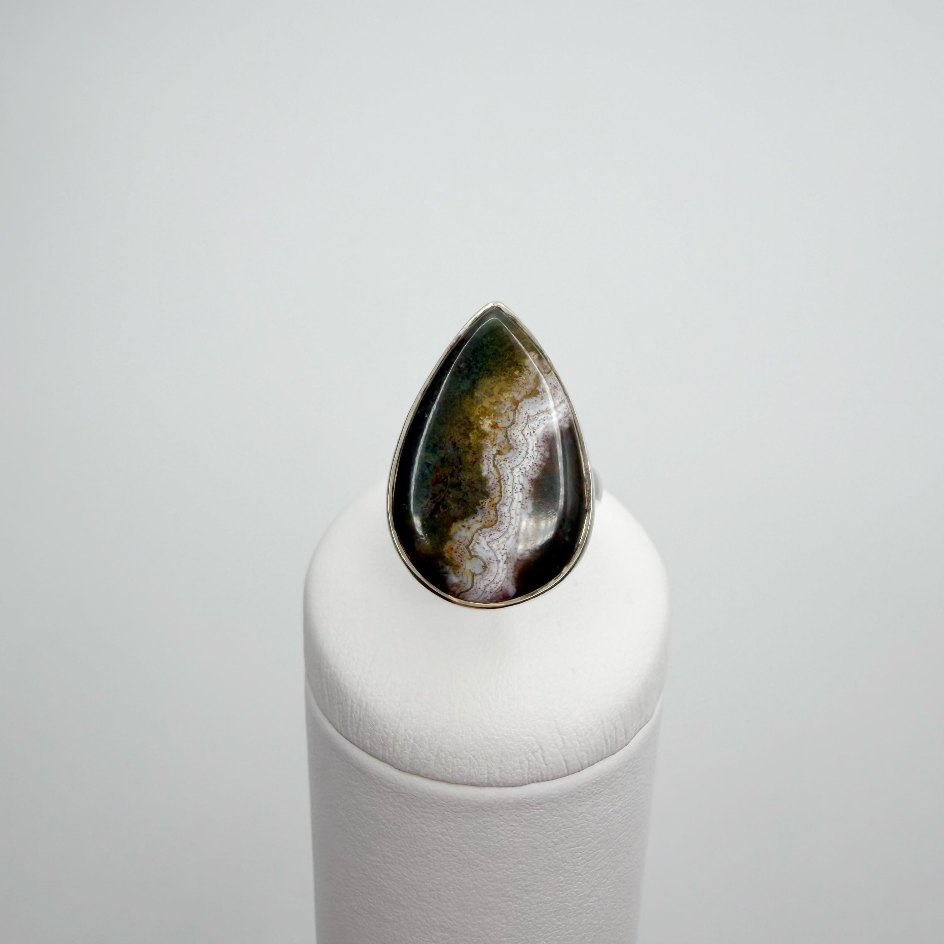 Anello Diaspro Oceano Argento 925 - a  Goccia