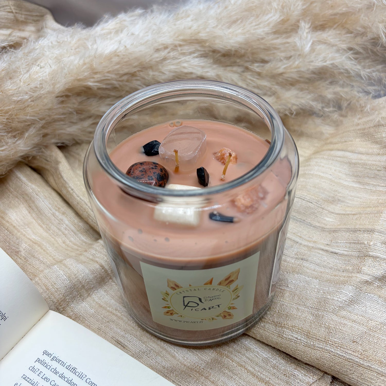 Candela con Cristalli - PURIFICAZIONE e PROTEZIONE - Banana Nut Muffin - LIMITED EDITION