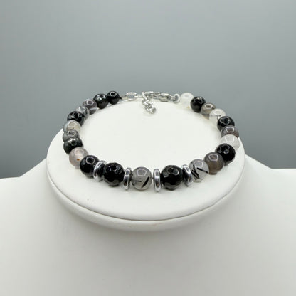 Bracciale Nodo Protettivo | Occhio di Shiva, Quarzo Tormalinato, Ossidiana, Ematite - LIMITED EDITION