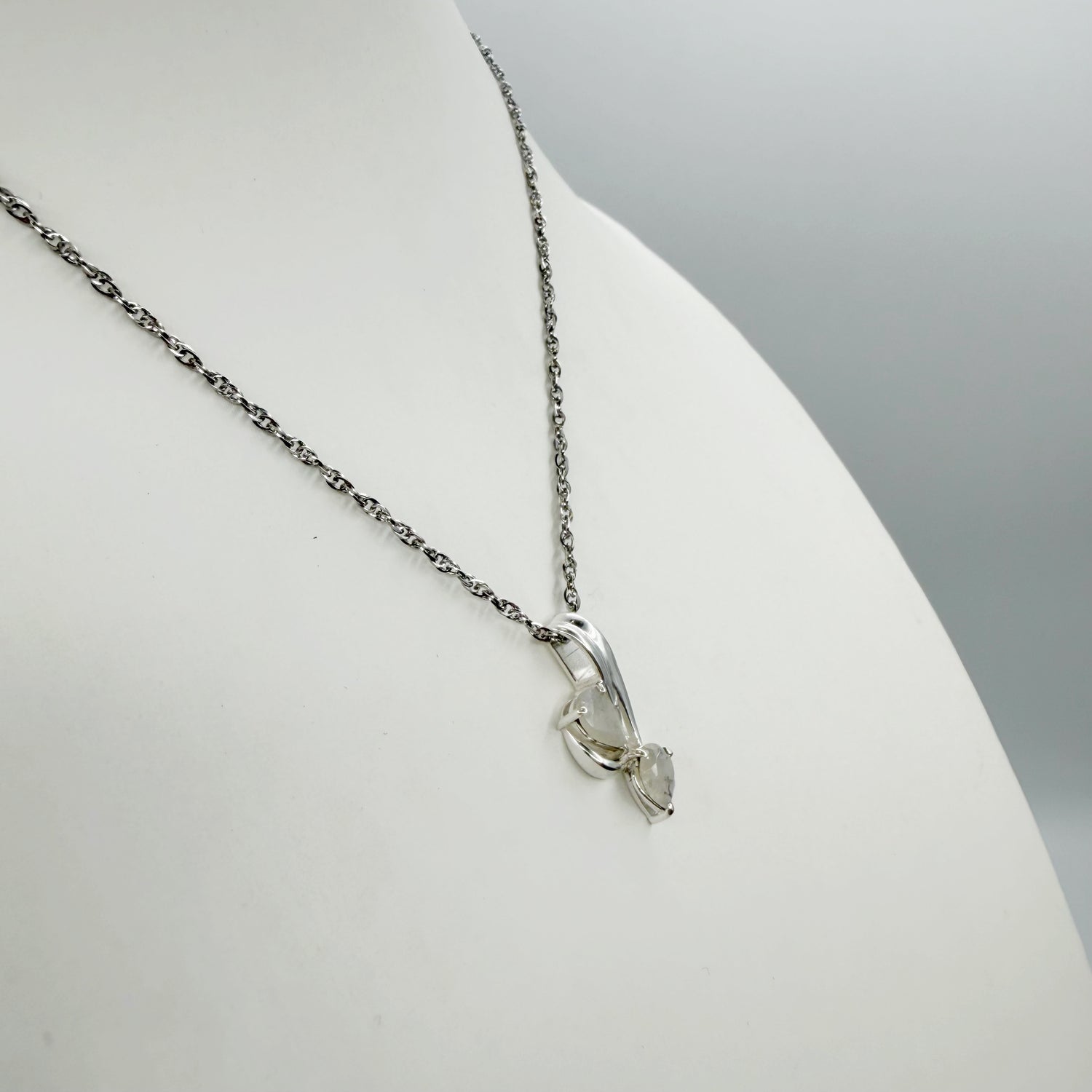 Ciondolo Double Labradorite Bianca - Argento 925