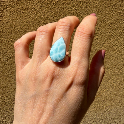 Anello Larimar Argento 925 - a Goccia